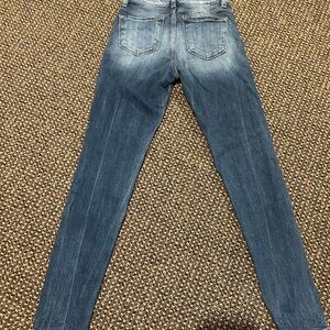 Gradient Blue Skinny Jeans with Faded Vintage Look mid-rise skinny